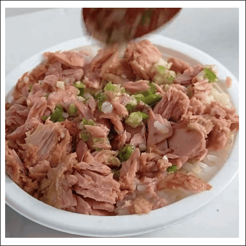 캔참치 요리 완성