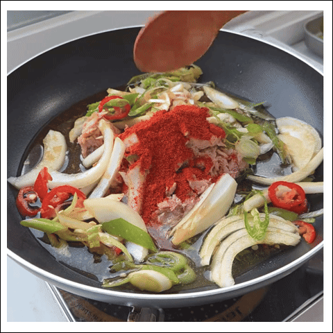 사천참치 조리 과정