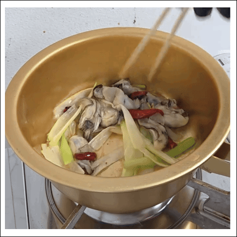 굴짬뽕라면 조리 과정