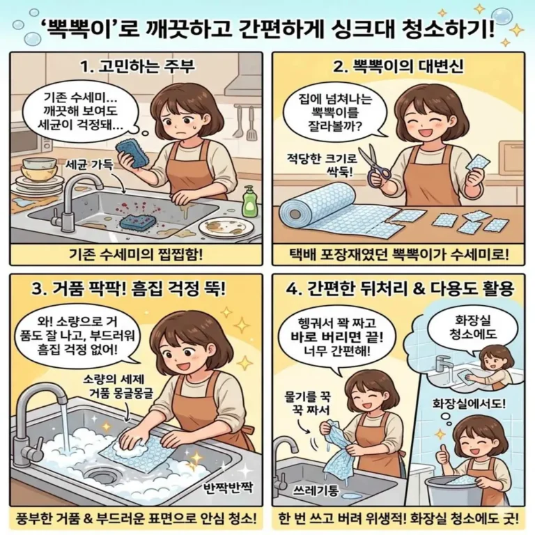 다 쓴 뽁뽁이 그냥 버리면 손해 싱크대 청소 1분 만에 끝내는 법 - 오늘살림