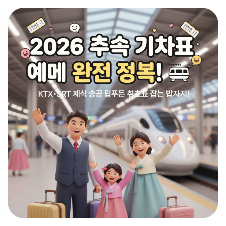 2026 추석 기차표 예매 방법 총정리｜KTX·SRT 예약 성공 팁부터 취소표 잡는 법