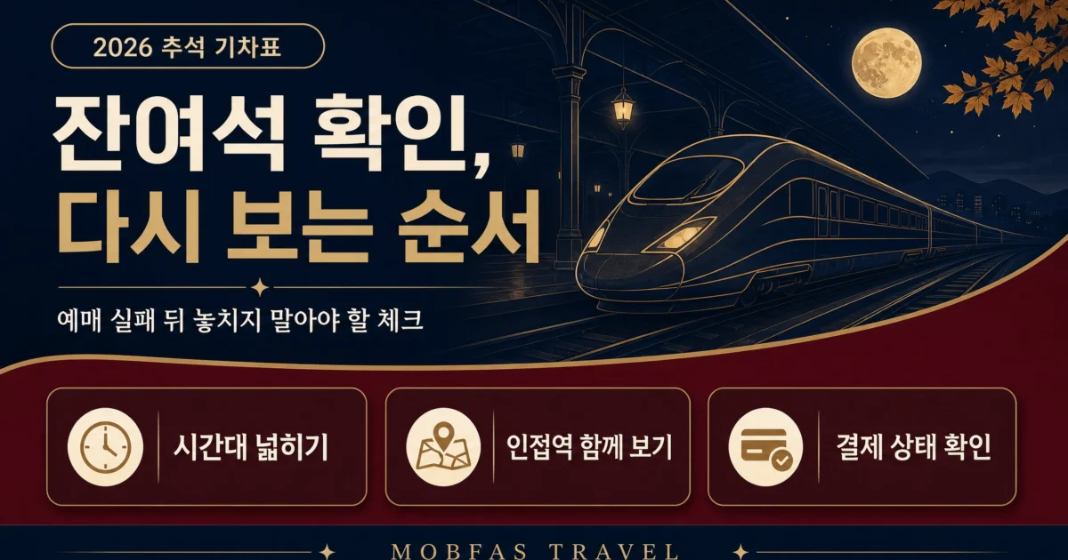 추석 기차표 잔여석 확인 방법, 예매 실패 뒤 다시 볼 순서