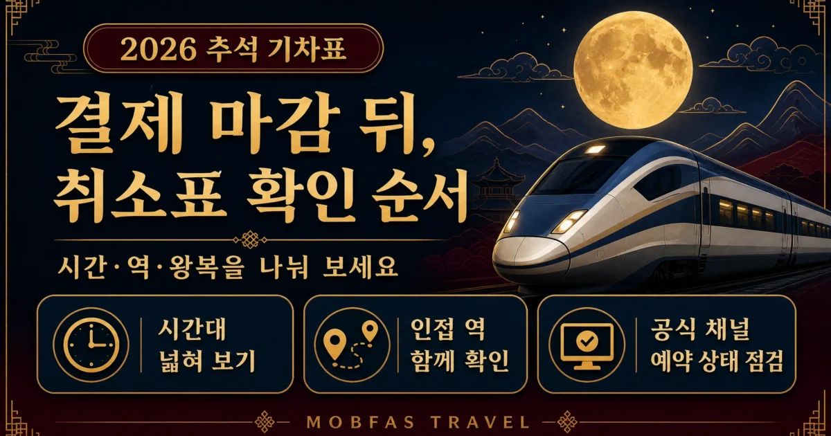‘추석 기차표 취소표는 언제 확인할까’, 결제 마감 뒤 좌석 찾는 순서