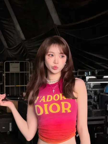 프릴 디테일을 살린 슬리브리스 스타일