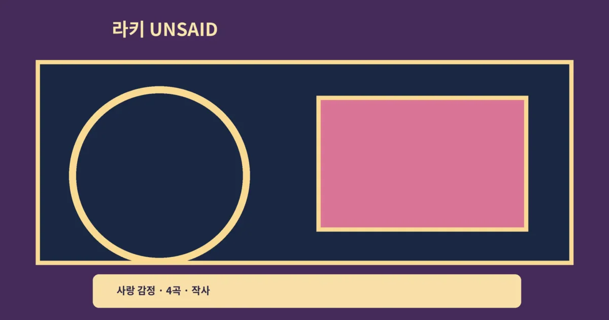 ‘라키 UNSAID’ 전곡 작사 앨범, 사랑 감정선 따라 듣는 포인트예요